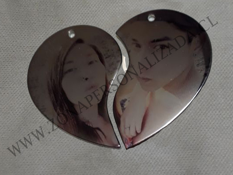 Medallas Corazon Doble Doradas o Plateadas